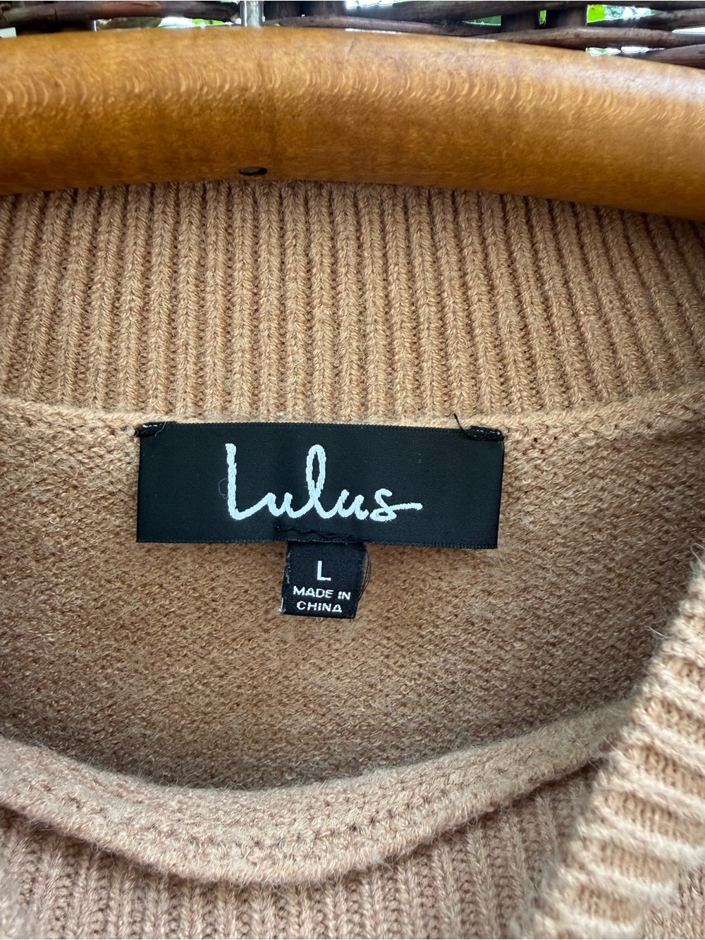 Lulus - Meet and Greet Tan Multi Color Sweater Top - Size Large - Picture 7 of 10